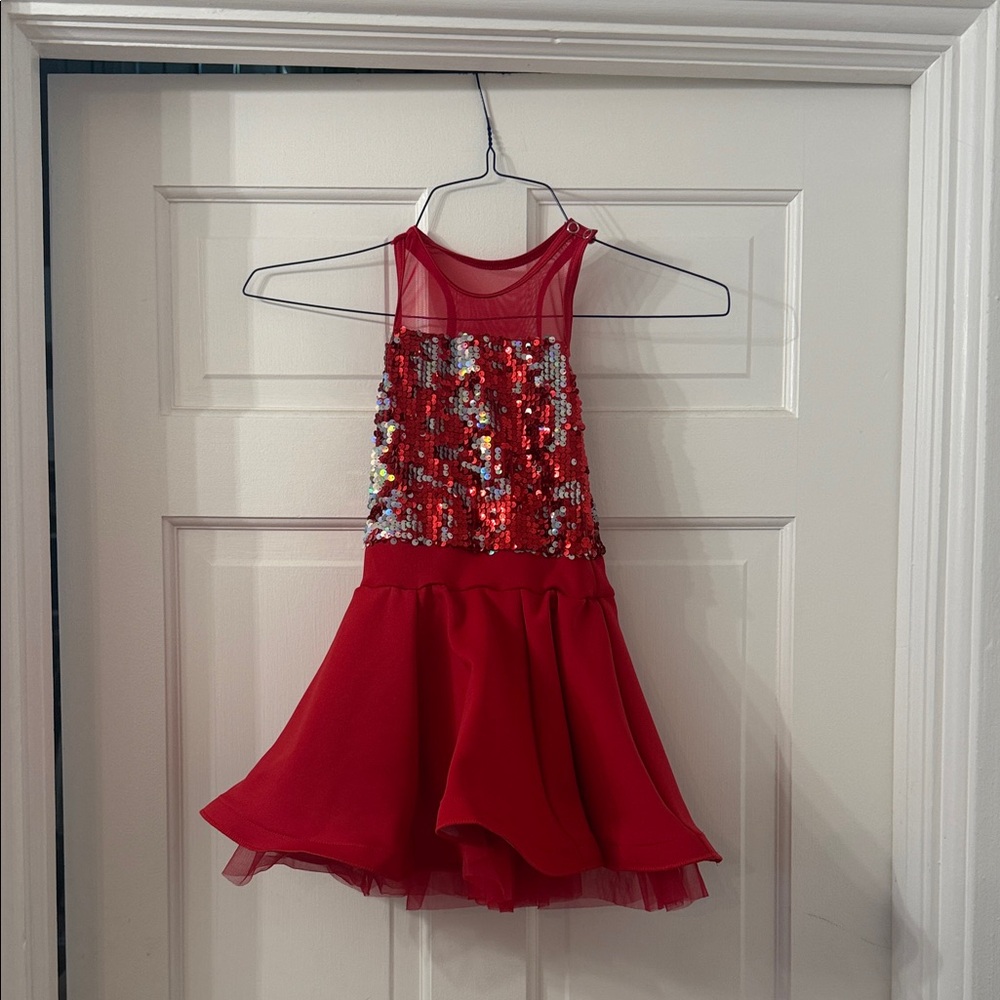 Weissman Red Sequin Kids Dance Costume